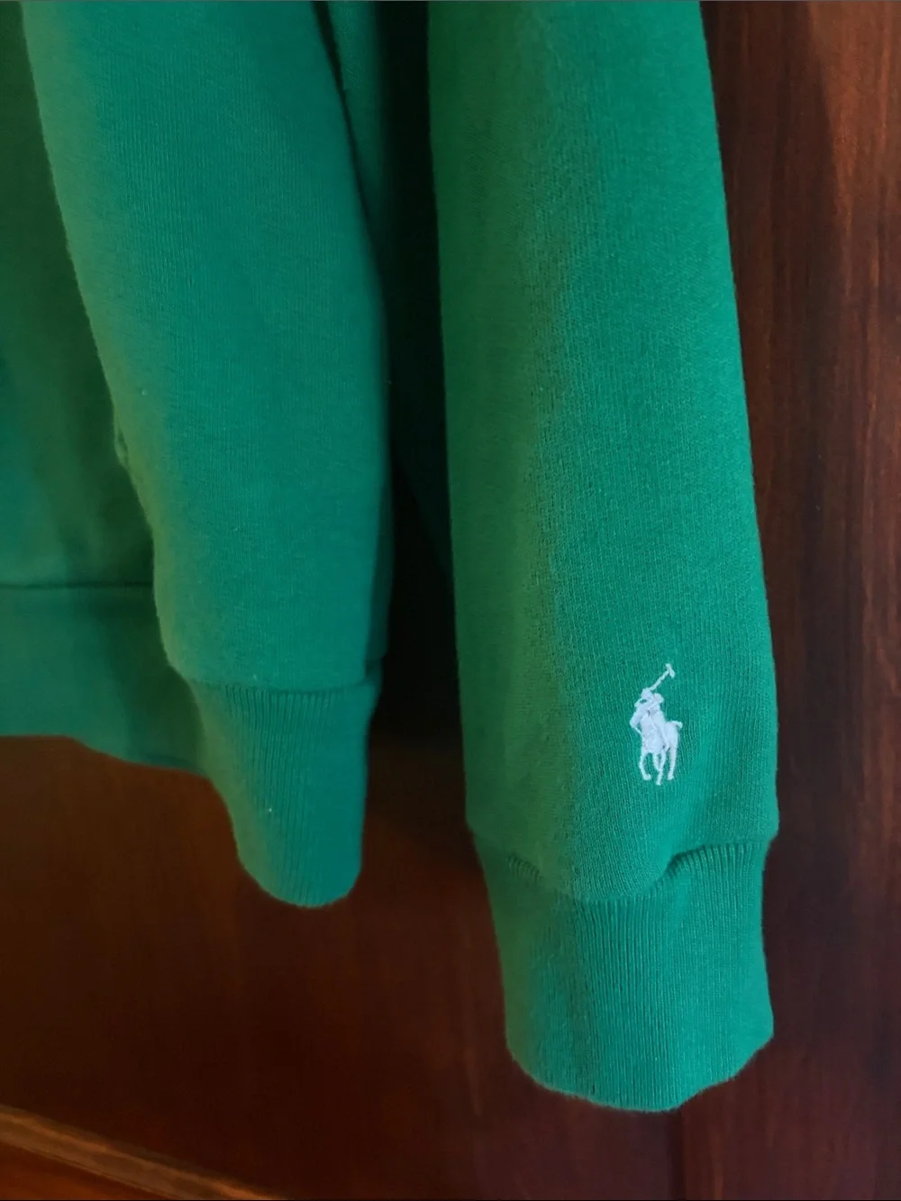Polo Ralph Lauren Green Rugby Shirt with Orange Collar - Picture 3 of 5